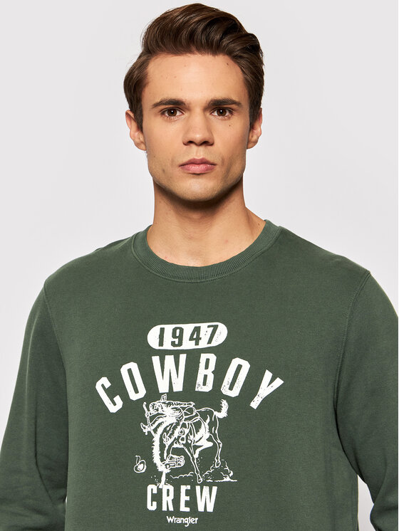 Wrangler Wrangler Bluza Cowboy Crew W6G0HXG08 112141483 Zielony Regular Fit