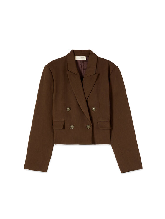 Oltre Oltre Giacca da abito R074R002562N032 Marrone Cropp Fit