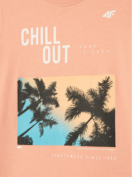 4F 4F T-Shirt 4FJSS23TTSHM288 Ροζ Regular Fit