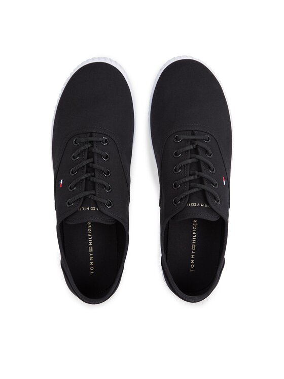 Tommy Hilfiger Tommy Hilfiger Kedai Canvas Lace Up Sneaker FW0FW07805 Juoda