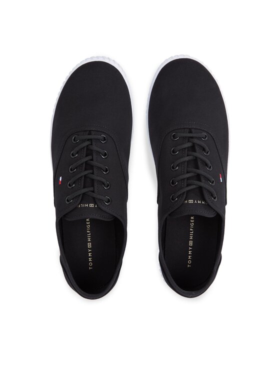 Tommy Hilfiger Sneakers aus Stoff Canvas Lace Up Sneaker FW0FW07805 Schwarz Modivo