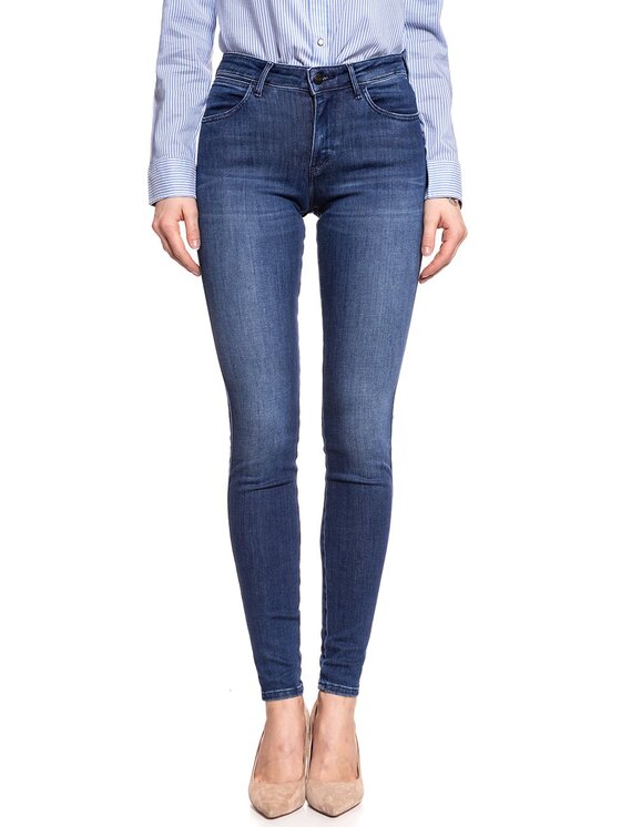 Wrangler Wrangler Jeansy SKINNY Niebieski Skinny Fit