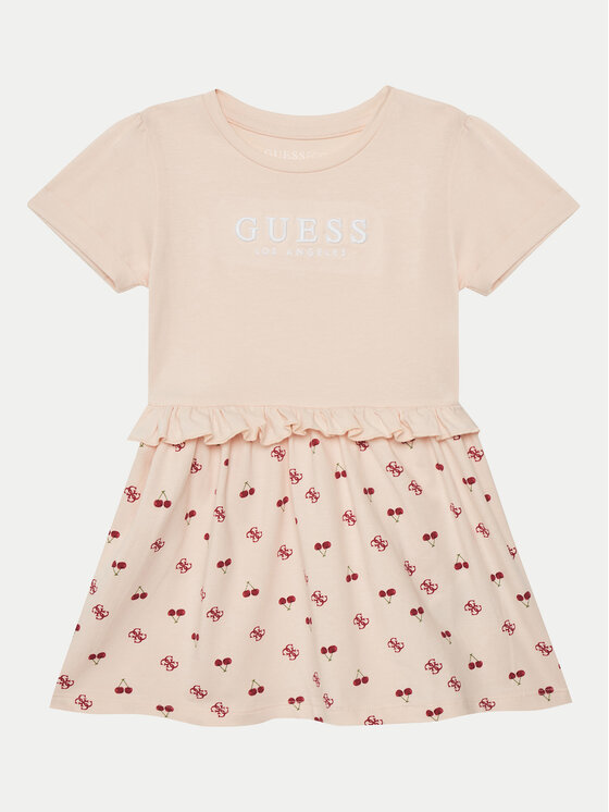 Guess Guess Každodenní šaty K5GK08 K6YW4 Růžová Regular Fit
