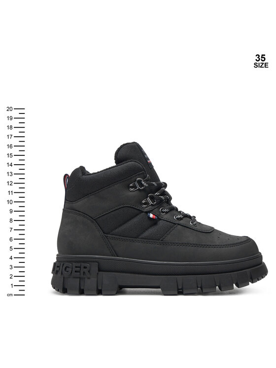 Tommy Hilfiger Tommy Hilfiger Gležnjače Lace-Up Bootie T3X5-33707-1492 S Crna