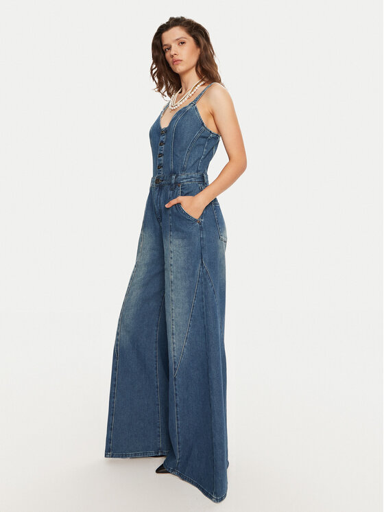 One Teaspoon One Teaspoon Kombinezon 26604 Niebieski Relaxed Fit
