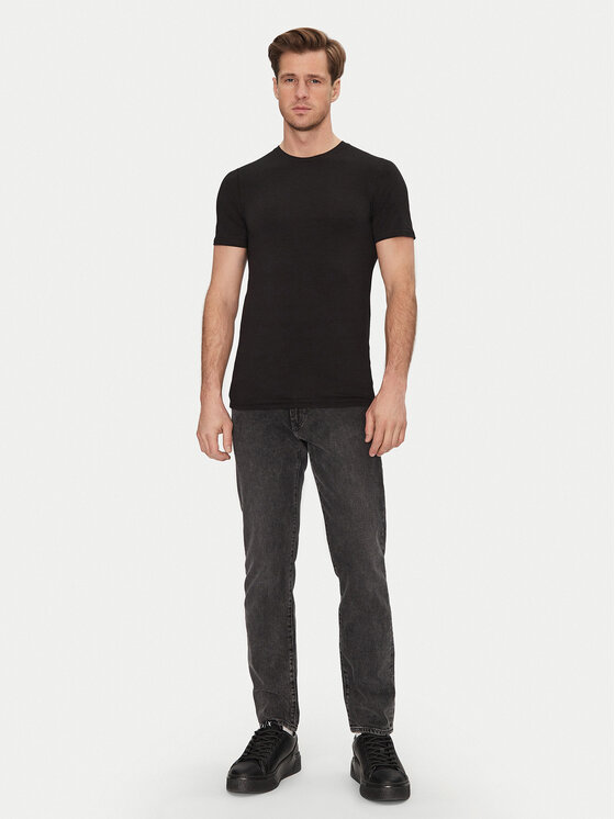 Resteröds Resteröds Set 2 majice 27040 2 Crna Slim Fit