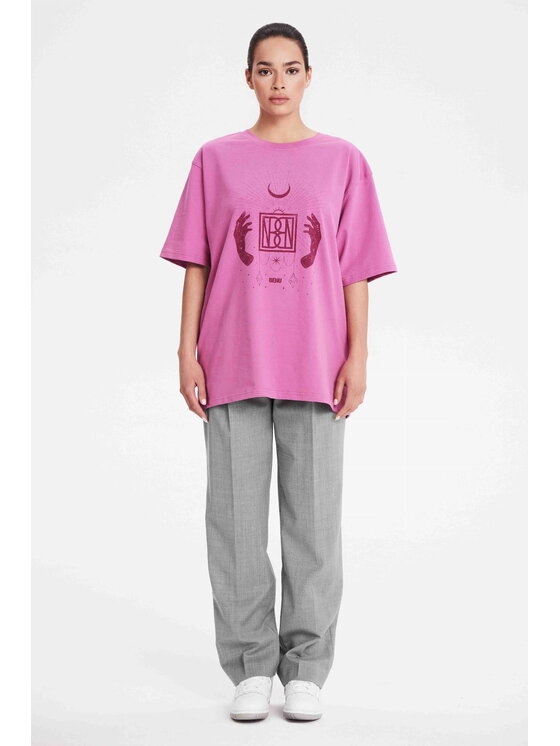 BENU BENU T-Shirt T-shirt Różowy Oversize