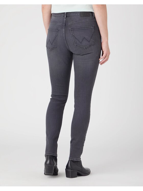 Wrangler Wrangler Jeansy HIGH RISE SKINNY Szary
