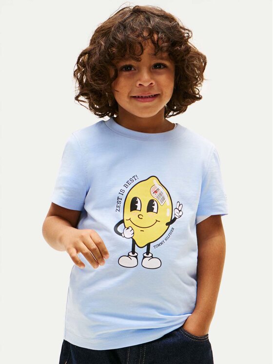 Tommy Hilfiger T-Shirt KB0KB10274 Niebieski jasny Regular Fit