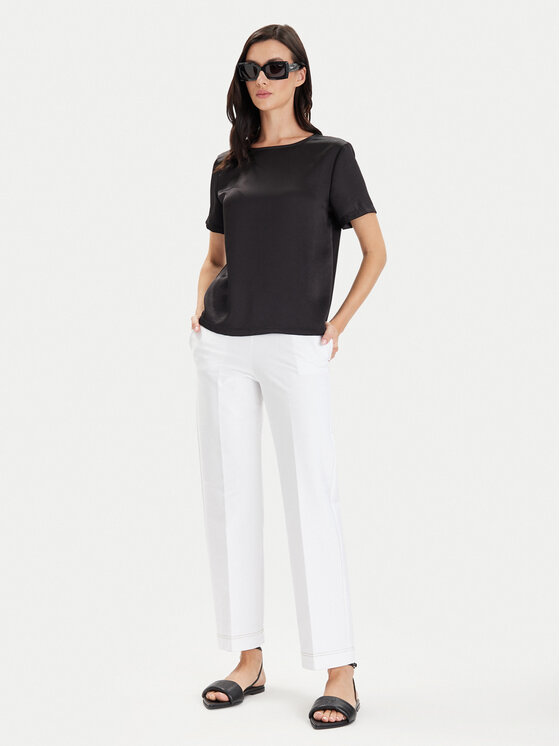 Weekend Max Mara Weekend Max Mara Pantaloni di tessuto Ballata 2416781108 Bianco Regular Fit
