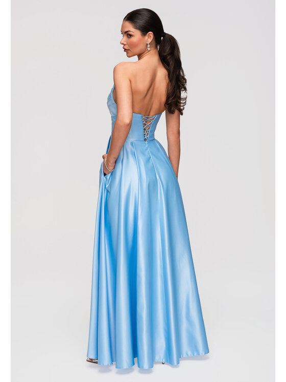 Ombre Ombre Sukienka wieczorowa LA-OM-DLR352 Niebieski A-Line Fit