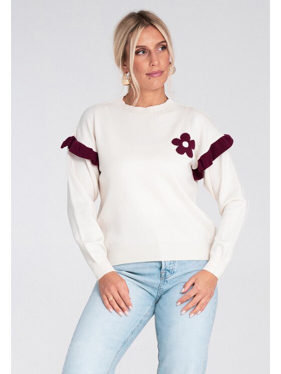 FIGL FIGL Sveter M1242 Biela Regular Fit