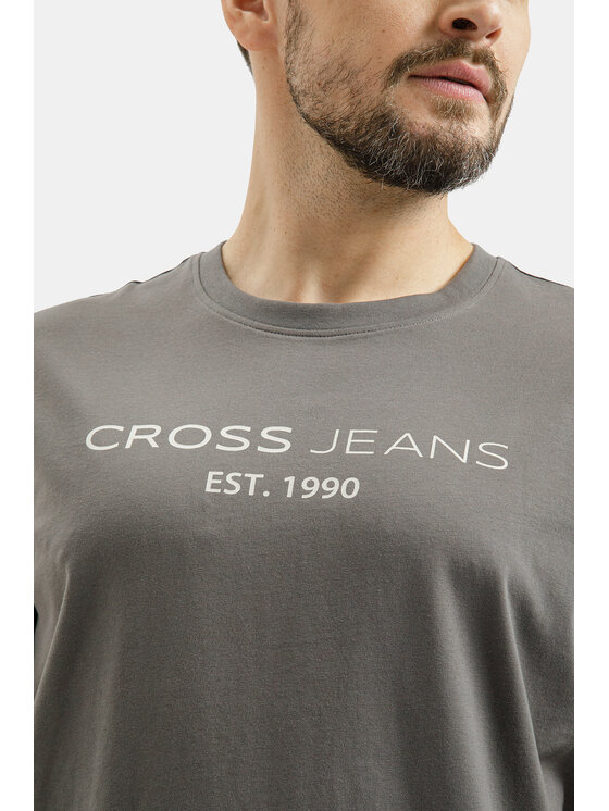 Cross Jeans Cross Jeans T-Shirt 16154-021 Szary Regular Fit