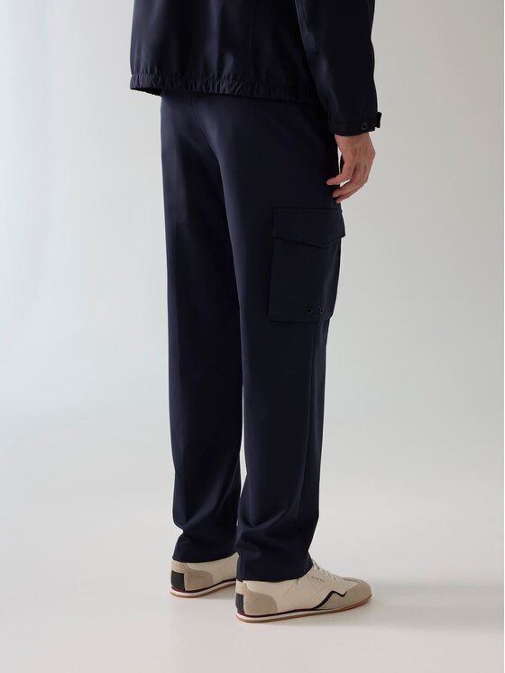 Guess Guess Kalhoty z materiálu 182463 Modrá Regular Fit