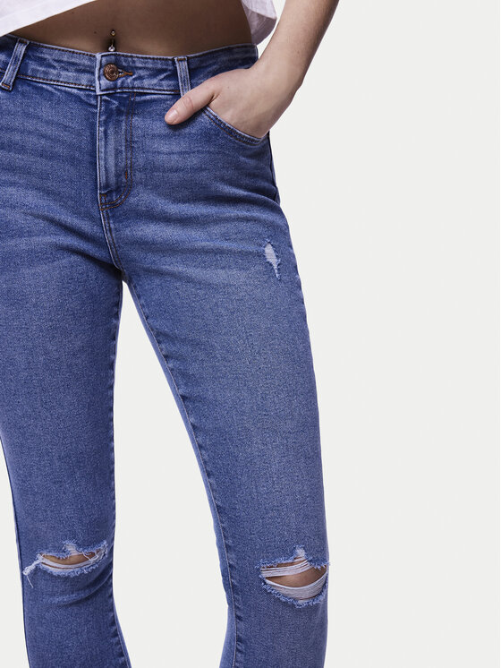 Pieces Pieces Džínsy Dana 17148021 Modrá Skinny Fit
