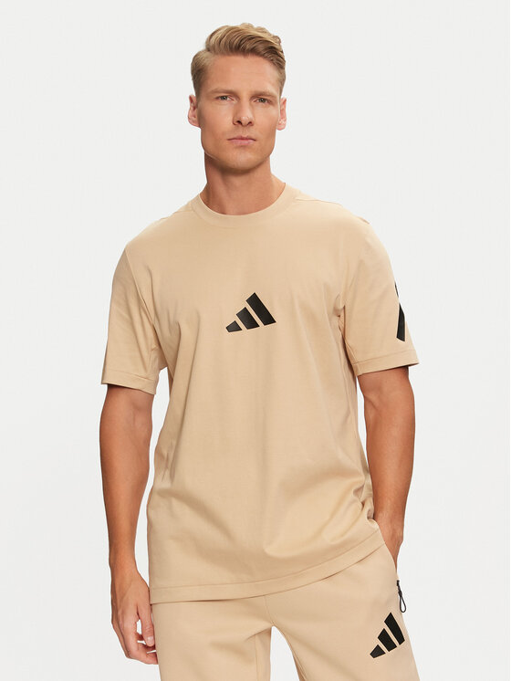 adidas T Shirt Z.N.E. JF2453 Beige Regular Fit Modivo