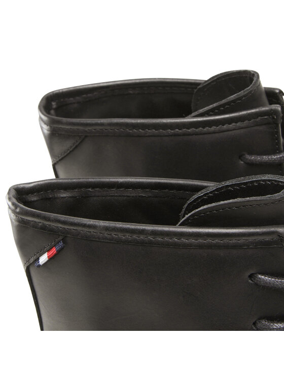 Tommy Hilfiger Tommy Hilfiger Μπότες Premium Cleated Lth Boot FM0FM04194 Μαύρο