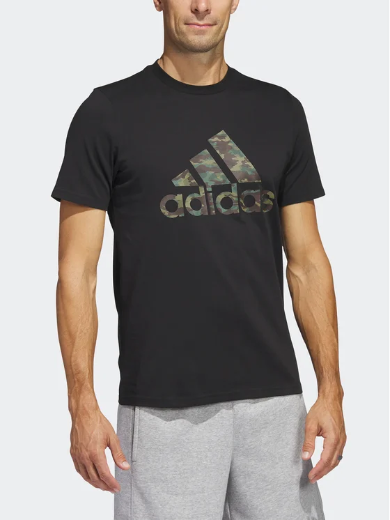 adidas T-Shirt Camo Short Sleeve T-Shirt HS3215 Schwarz Regular Fit