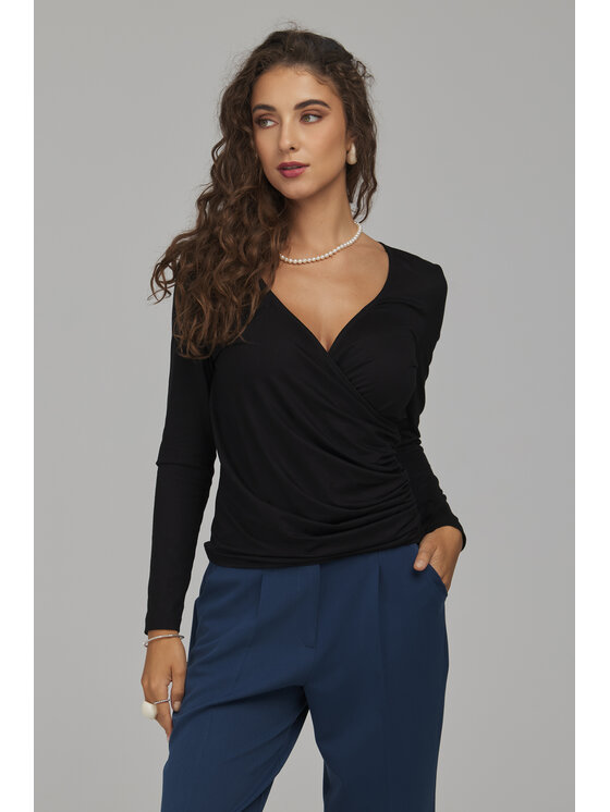 NIFE NIFE Bluzka B236 Czarny Slim Fit