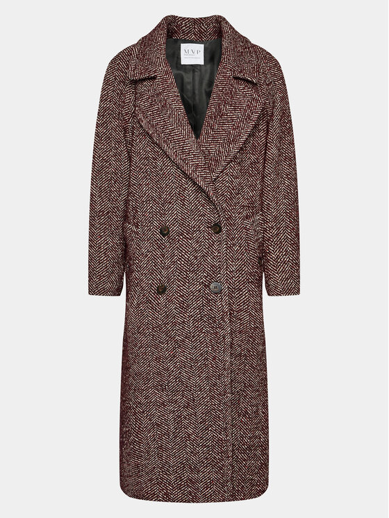 MVP Wardrobe MVP Wardrobe Vlněný kabát Spiga Over MVPI3CP018.0PN0052 Bordó Over Fit