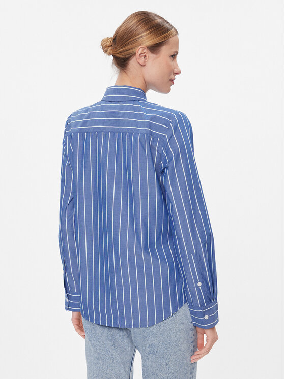 Tommy Hilfiger Tommy Hilfiger Srajca Baseball Stripe Regular Shirt WW0WW41155 Modra Regular Fit