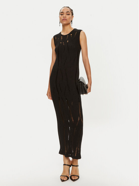 Patrizia Pepe Patrizia Pepe Kootud kleit 8A1354 K194-K103 Must Regular Fit