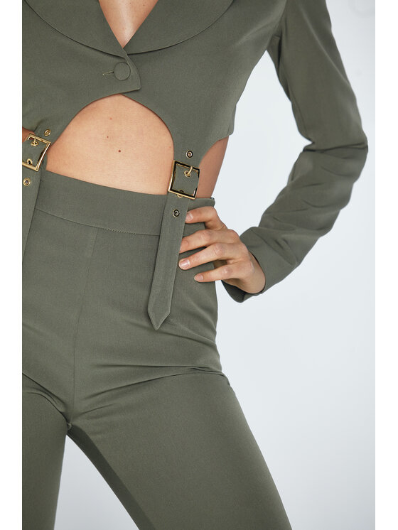 MANDRAGORA MANDRAGORA Marynarka Feminity Zielony Relaxed Fit