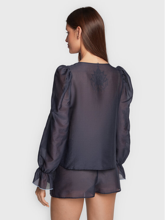 Undress Code Undress Code Блуза Breakfast In Bed 489 Син Relaxed Fit