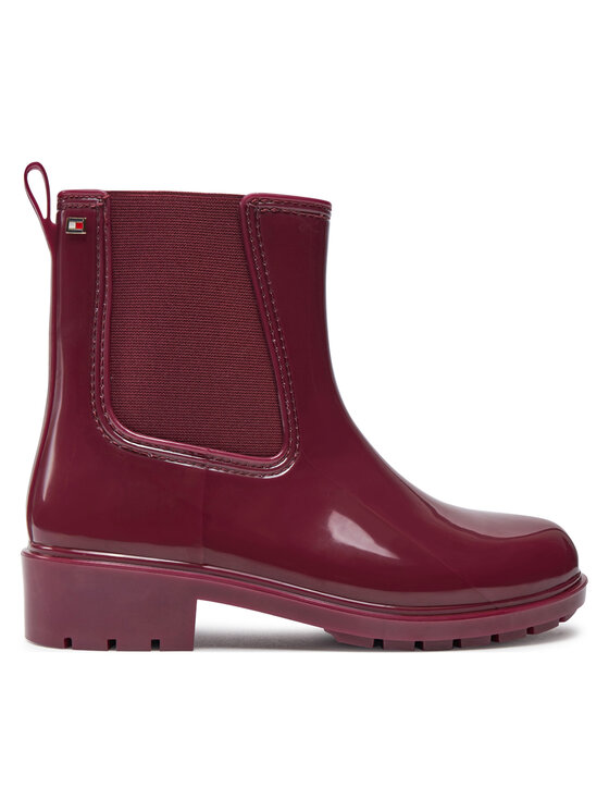 Tommy Hilfiger Gumene čizme Flag Rainboot FW0FW08213 Tamnocrvena