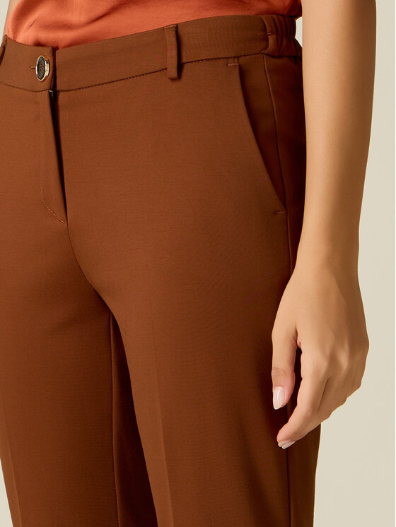 Oltre Oltre Spodnie materiałowe P04FR009411N022 Brązowy Skin Fit