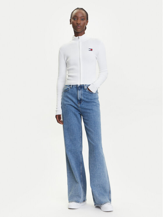Tommy Jeans Tommy Jeans Kardigán DW0DW20967 Biela Slim Fit