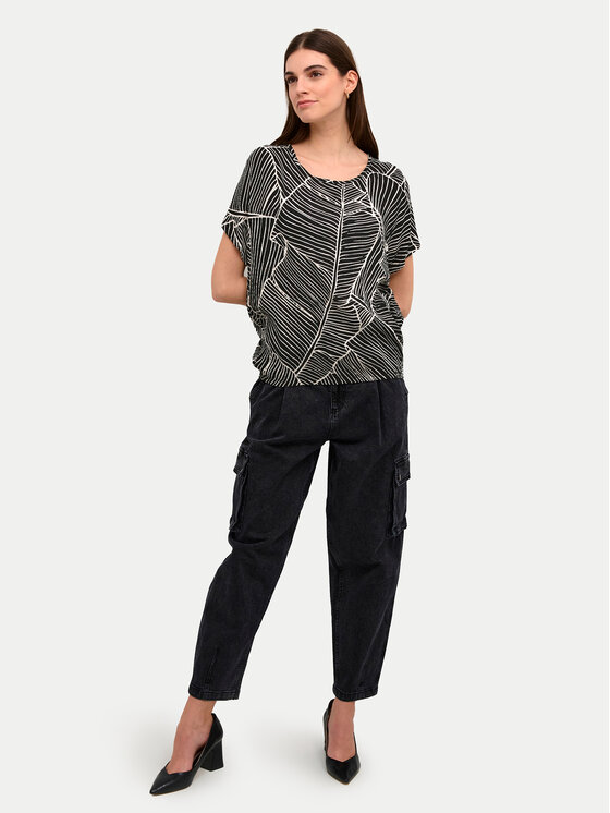 Kaffe Kaffe Blúz Amber 10508257 Fekete Relaxed Fit