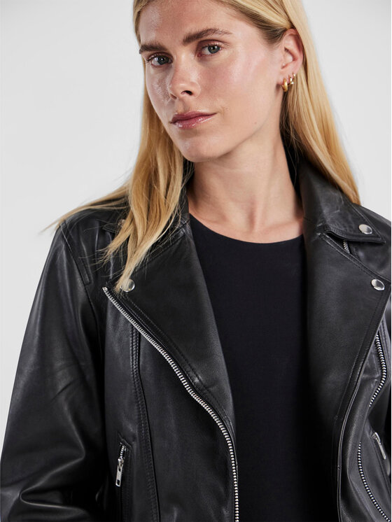 YAS Odinė striukė 26031785 Juoda Regular Fit | Modivo.lt