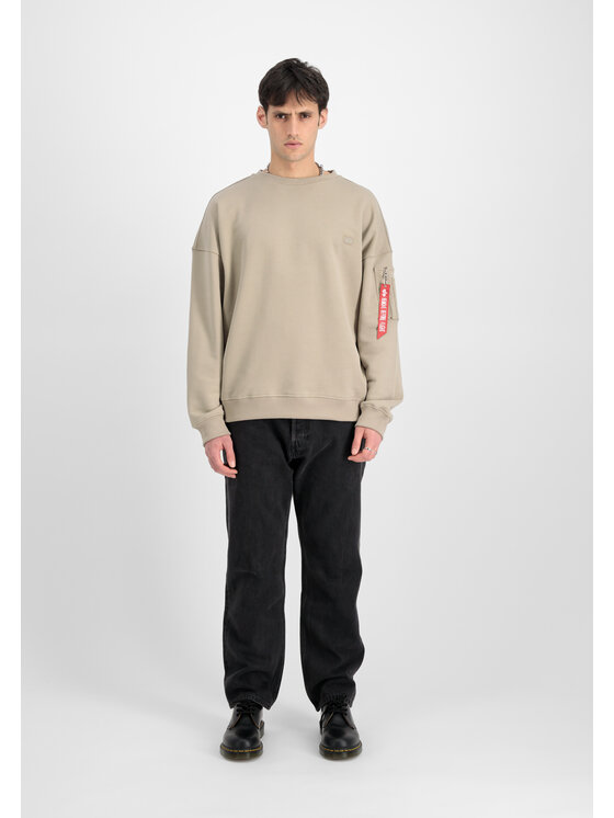Alpha Industries Alpha Industries Bluza Alpha Essentials Rubber Logo Sweatshirt Żółty Relaxed Fit
