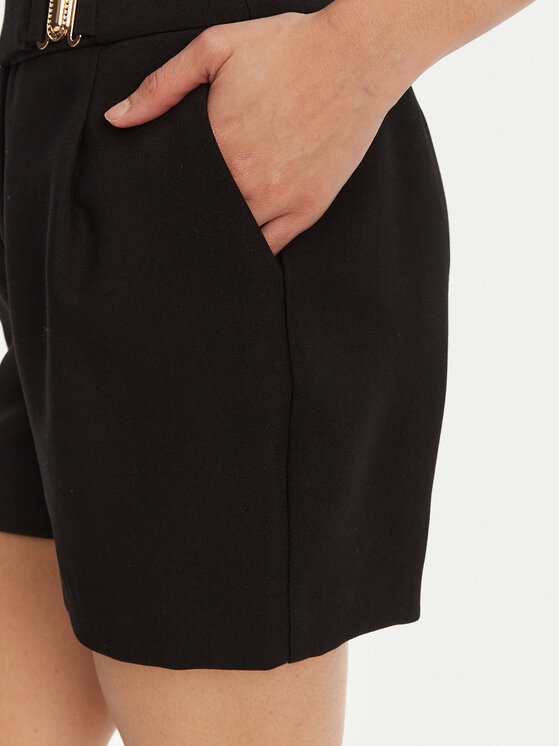 Morgan Morgan Pantalon scurți din material 251-SHOU.F Negru Wide Leg