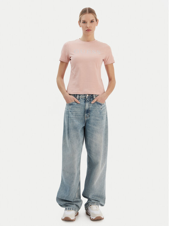 Guess Guess T-Shirt V6RI20 J1314 Rosa Regular Fit