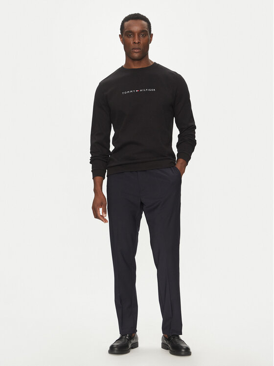 Tommy Hilfiger Tommy Hilfiger Majica dugih rukava UM0UM03346 Crna Regular Fit