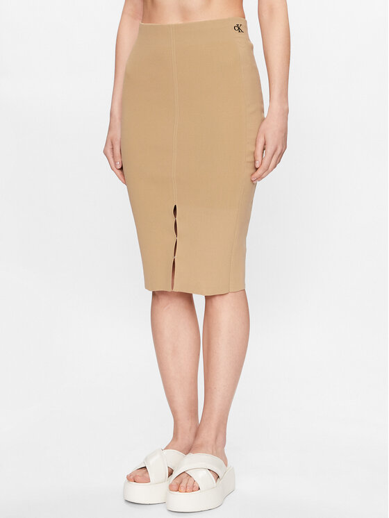 Calvin Klein Jeans Calvin Klein Jeans Ravno krilo J20J221437 Bež Slim Fit