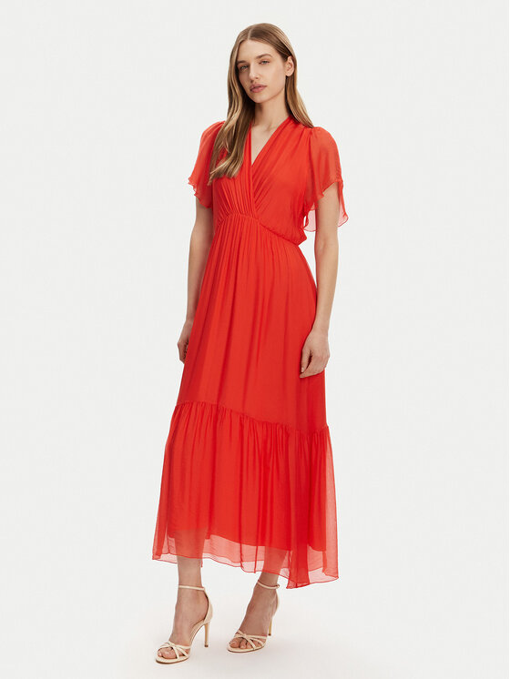 Haveone Haveone Poletna obleka AFF-N006 Oranžna Loose Fit