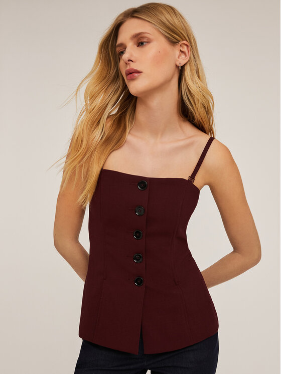Motivi Motivi Top D702Q000417N036 Bordeaux Regular Fit