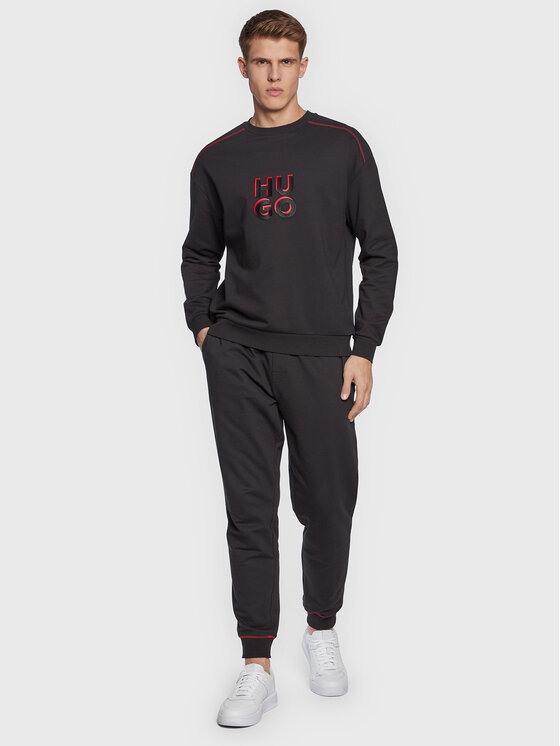 HUGO Hugo Felpa Monologo 50478920 Nero Regular Fit