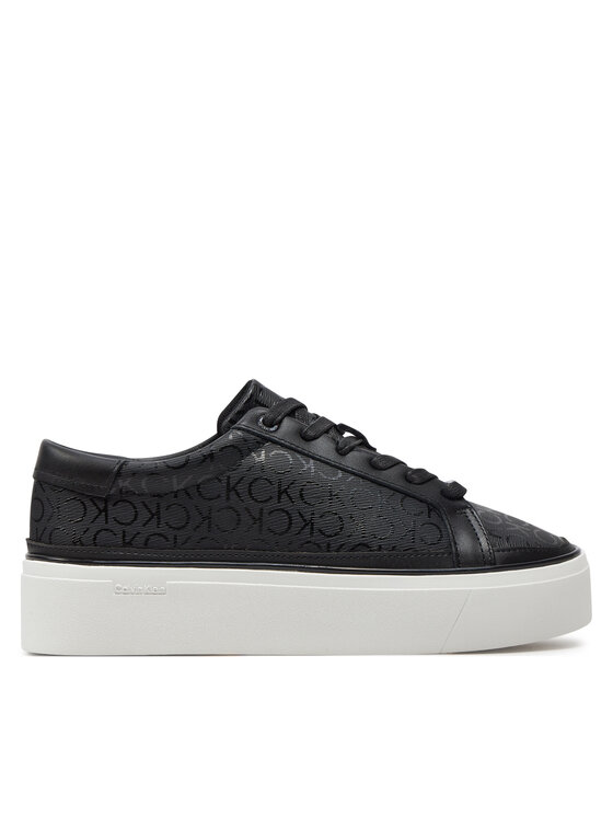 Calvin Klein Snīkeri Flatform Cup Lace Up Epi Mono HW0HW01911 Melns