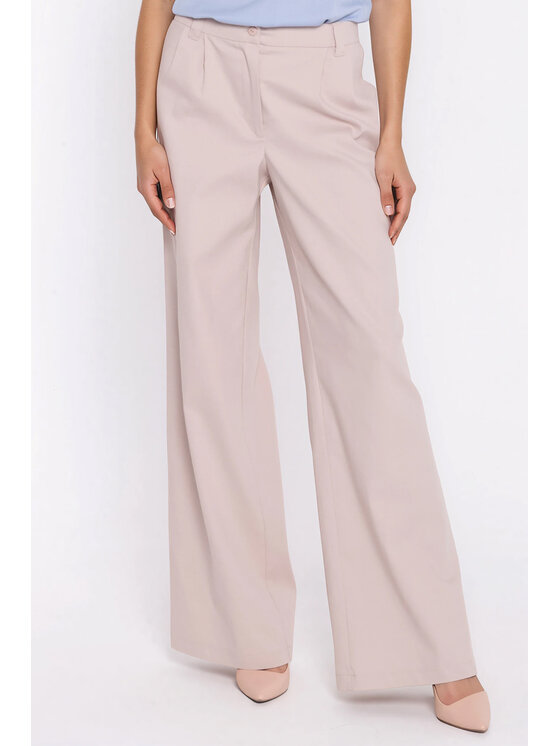 NIFE NIFE Kalhoty z materiálu SD141 Béžová Modern Relaxed Fit