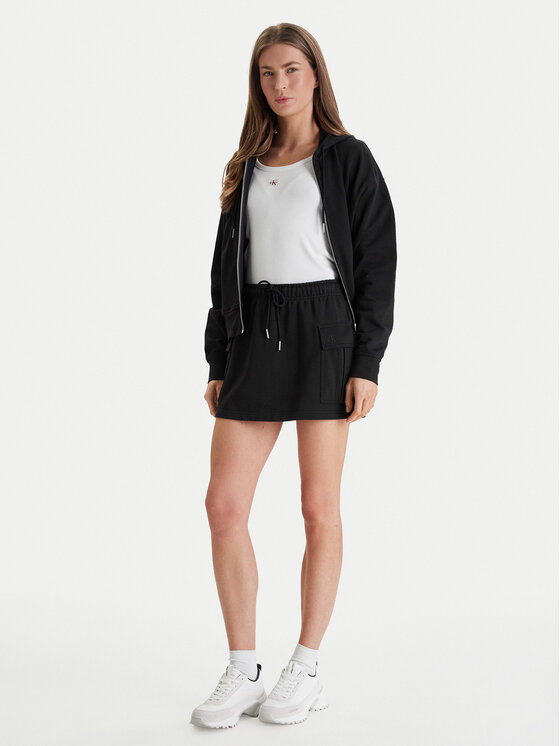 Calvin Klein Jeans Calvin Klein Jeans Fustă mini Monogram LV047B268G Negru Regular Fit