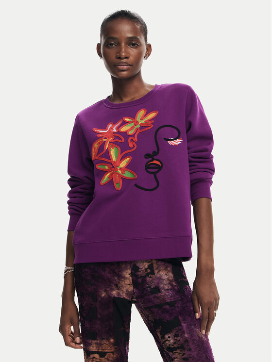 Desigual Mikina Lady 24WWSK16 Fialová Regular Fit