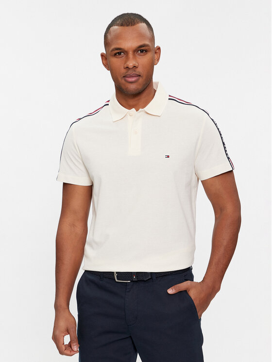 Tommy Hilfiger Polo Global Stripe MW0MW33591 Bēšs Regular Fit