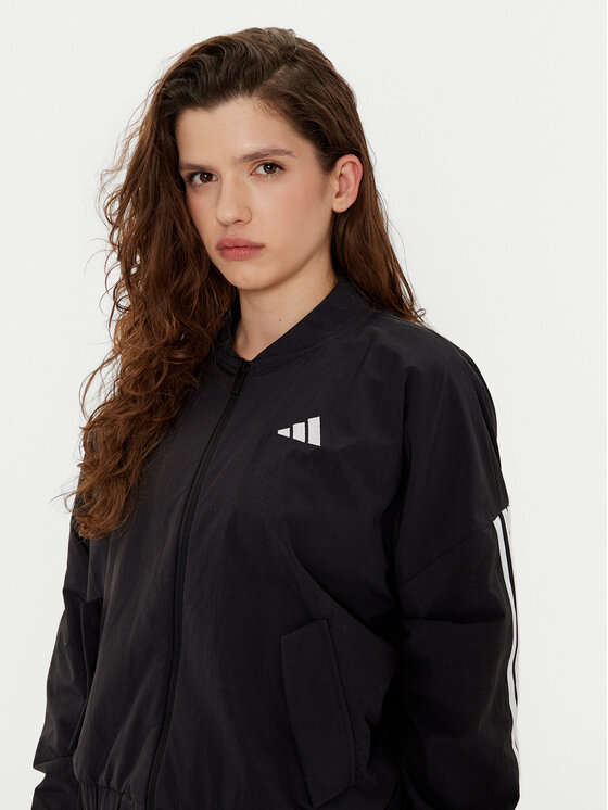 adidas adidas Куртка бомбер Essentials 3-Stripes JD5317 Чорний Loose Fit