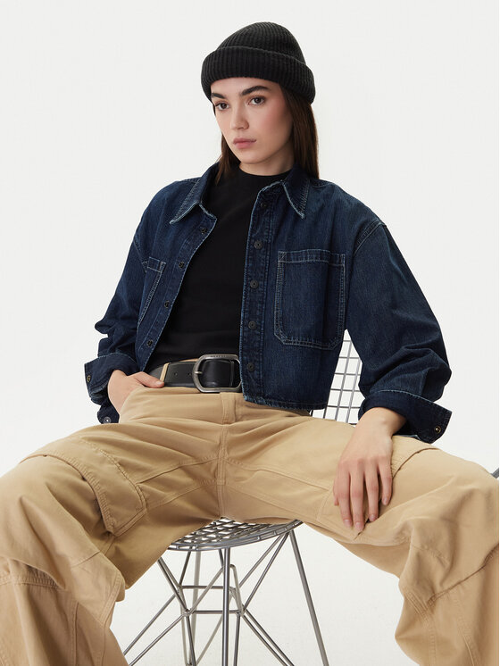 G-Star Raw G-Star Raw džínsová košeľa D26851-E090 Tmavomodrá Boxy Fit