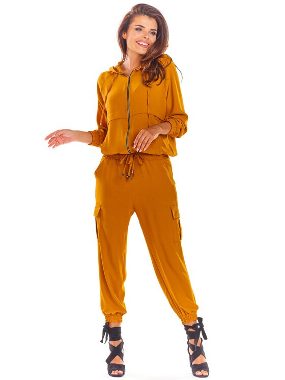 Awama Awama Bluza A294 Brązowy Basic Fit
