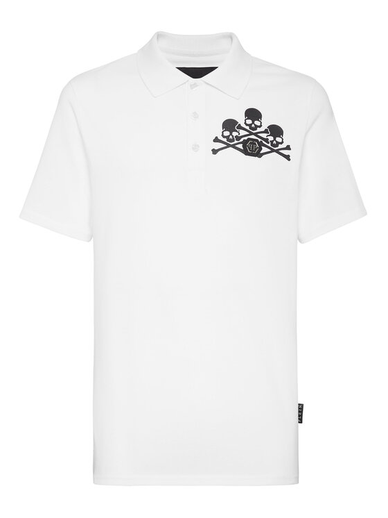 PHILIPP PLEIN Męskie Polo, rozmiar XXL, Biała, 245